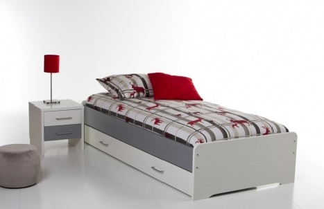 bed kind, tienerkamer Quint met lade, kleur,Alpine, Graphite, Aluminium, Cobalt, Pepper,vroomshoop kids